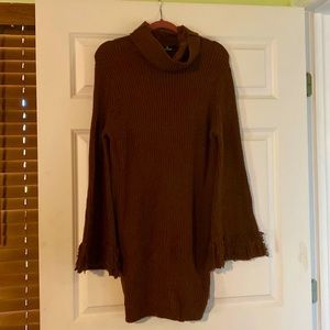 Lulus Brown Sweater Dress Size Large